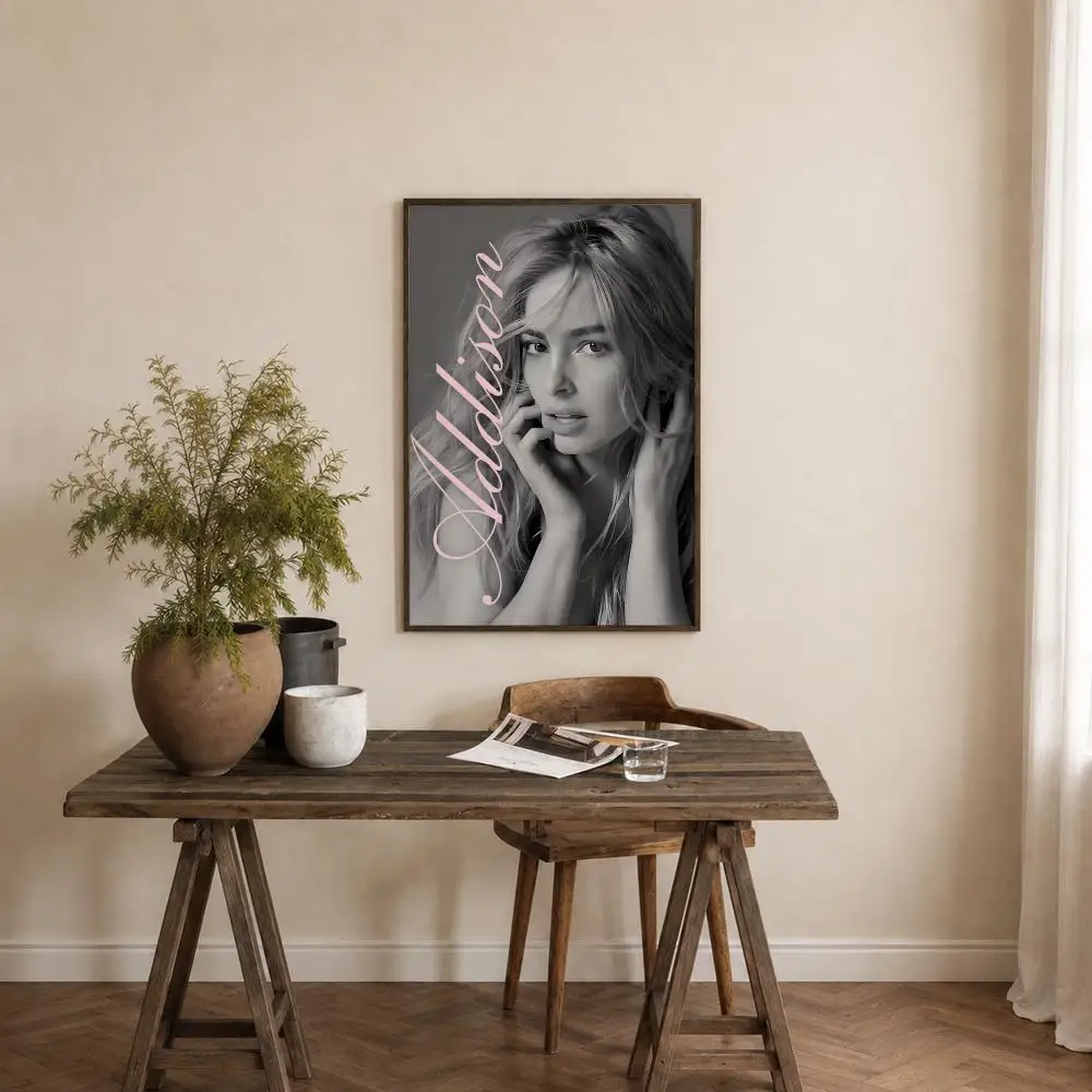 Actor Addison Rae Poster Self‑Adhesive Waterproof PP Poster Coffee House Bar Wall Art Sticker Room Home Decor