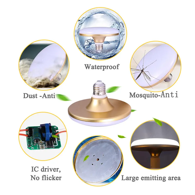 E27 Led Bulb 15W 20W 30W 40W 50W 60W Lampada Led Light Bulb Bombilla Lights Lighting UFO Lamp for Home Living Room House