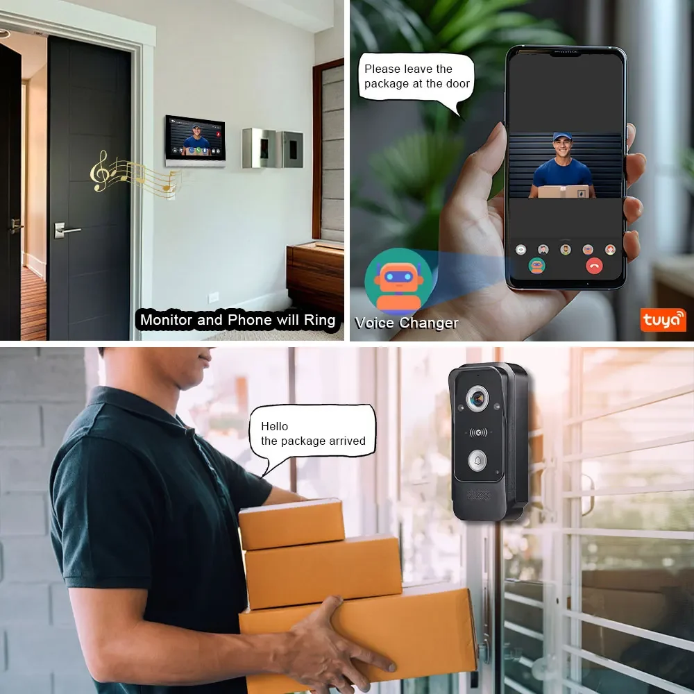 Imagem -05 - Tuya Smart Wifi Campainha de Vídeo Intercomunicador Sistema de Alarme de Cctv 1080p Vídeo Porta de Entrada Rfid Desbloquear