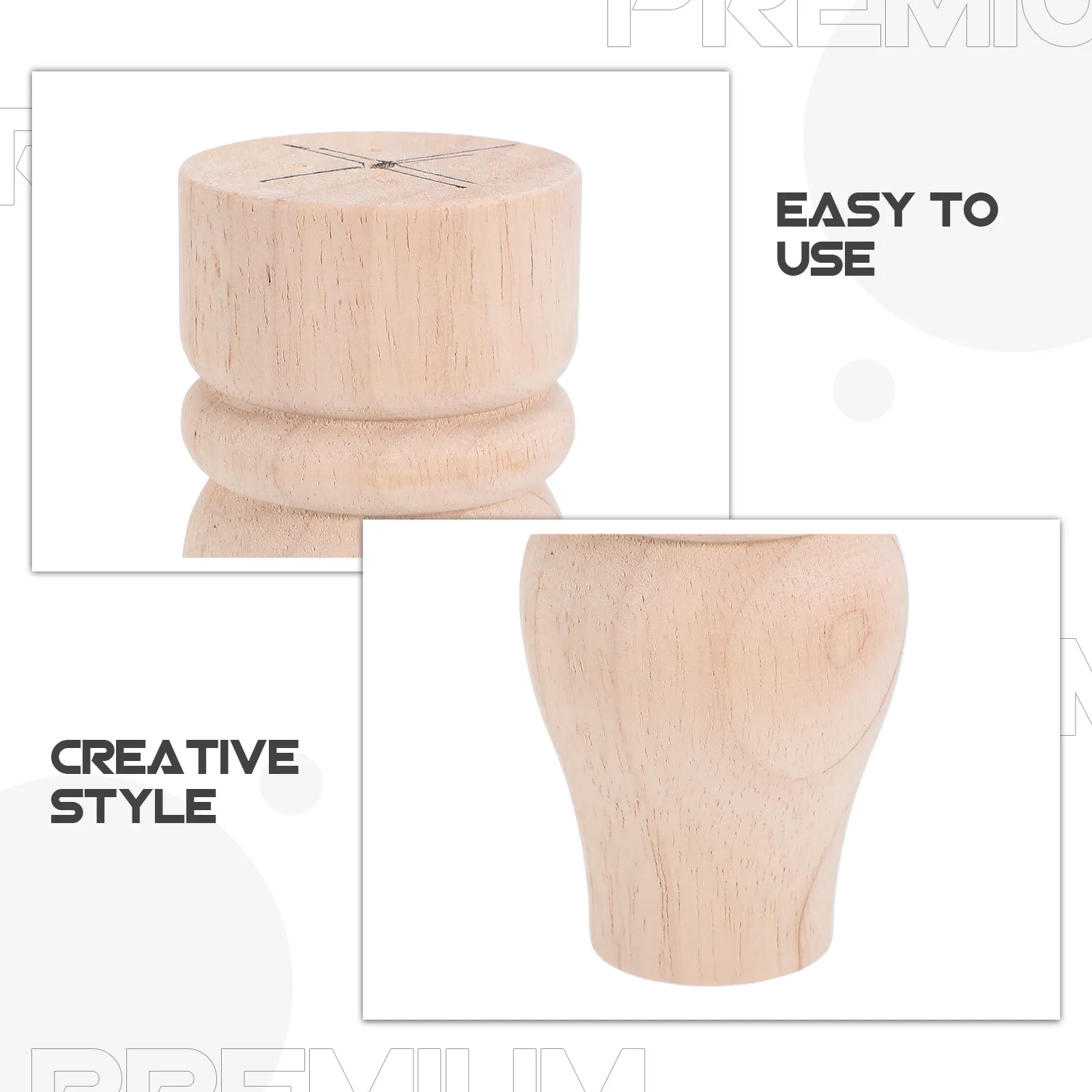 Unfinished Solid Wood French Decorative Round Coffee Table Leg Replacement Sofa Legs Wardrobe Bookcase Feet Furniture Legs Wood
