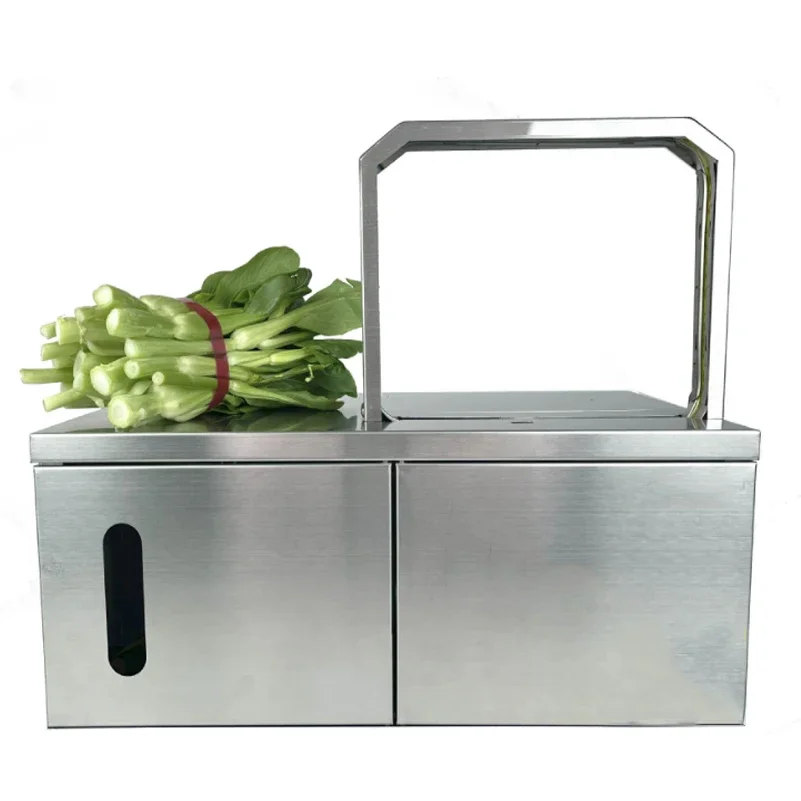 Stainless steel leaf vegetable binding machine with colorful tying tape