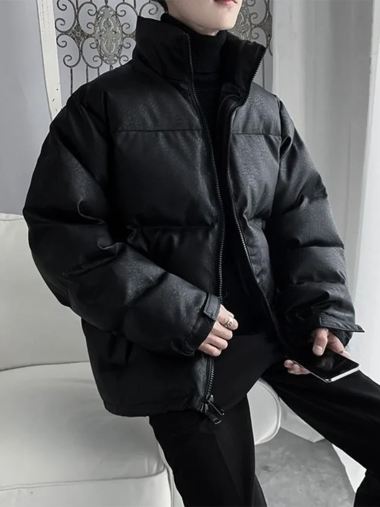 Male Padded Coats Parkas Black Zipper Padding Men\'s Down Jacket Korean Popular Clothes Cold Cheap Luxury Clothing Quilted 2024