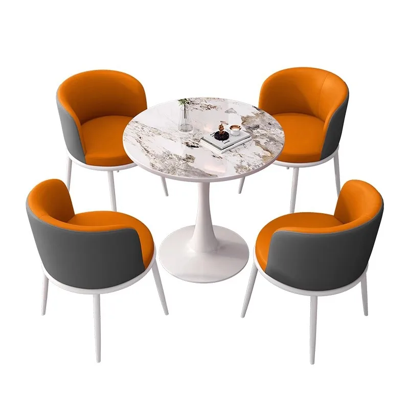 

Light luxury slate negotiation table and chair combination, guest negotiation reception table