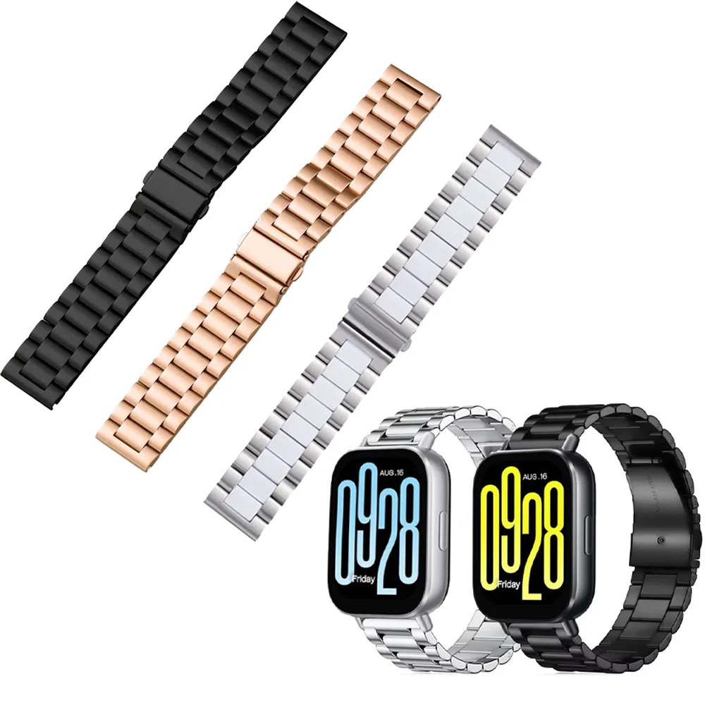 22mm Metallarmband für Redmi Watch 5 Active/Lite Edelstahl Ersatz-Armband Amazfit Active Max/Balance/CMF Watch 3 Pro