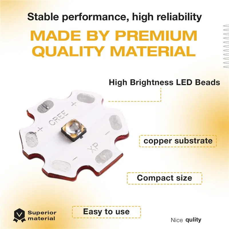 【GARMENT】CUN6GB1A 5W High Power LED Lamp Beads 365NM Ultraviolet Light Source Emitter Module image 6