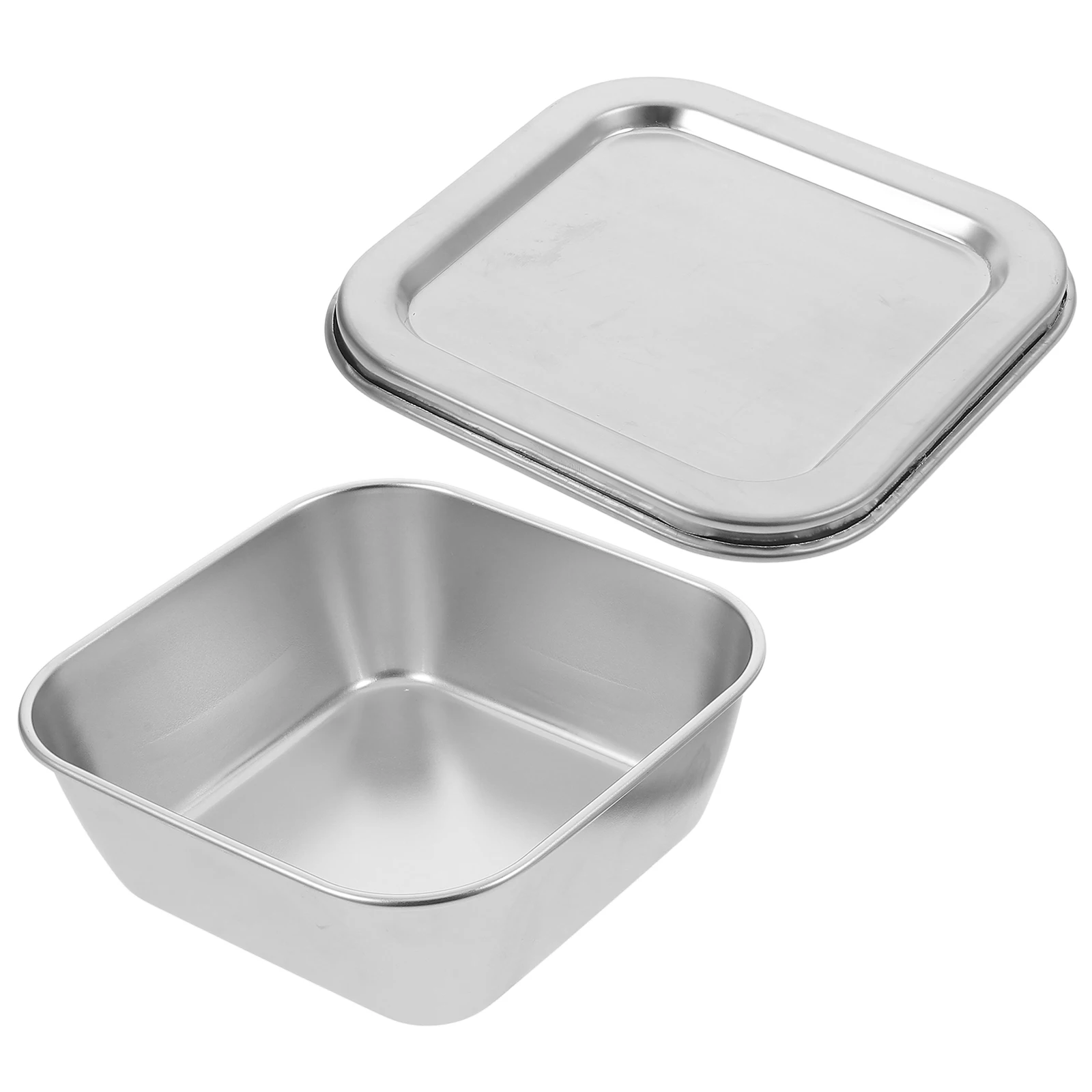 

Stainless Steel Food Containers Sample Box 201 Square Capacity Airtight Lids Storage Bowls Kitchen Essentials Fridge Safe School