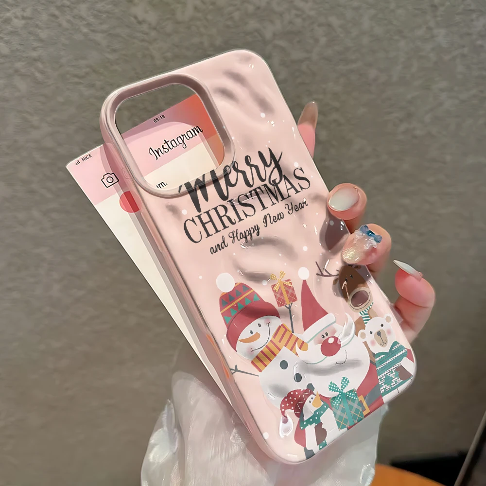 Tough Thick Solid Christmas Snowman Reindeer Anti-Slip Phone Case For Iphone 18 Plus 15 11 Air 17 Pro Max 12 14 13 16 Cover view 5
