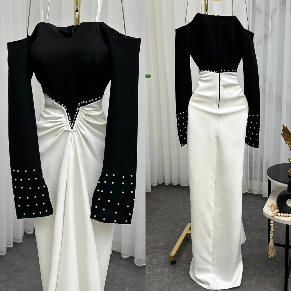 Customized Straight Boat Neck Elegant Formal Evening Dress and Temperament High Quality Celebrity Gowns Delicate Party Dress