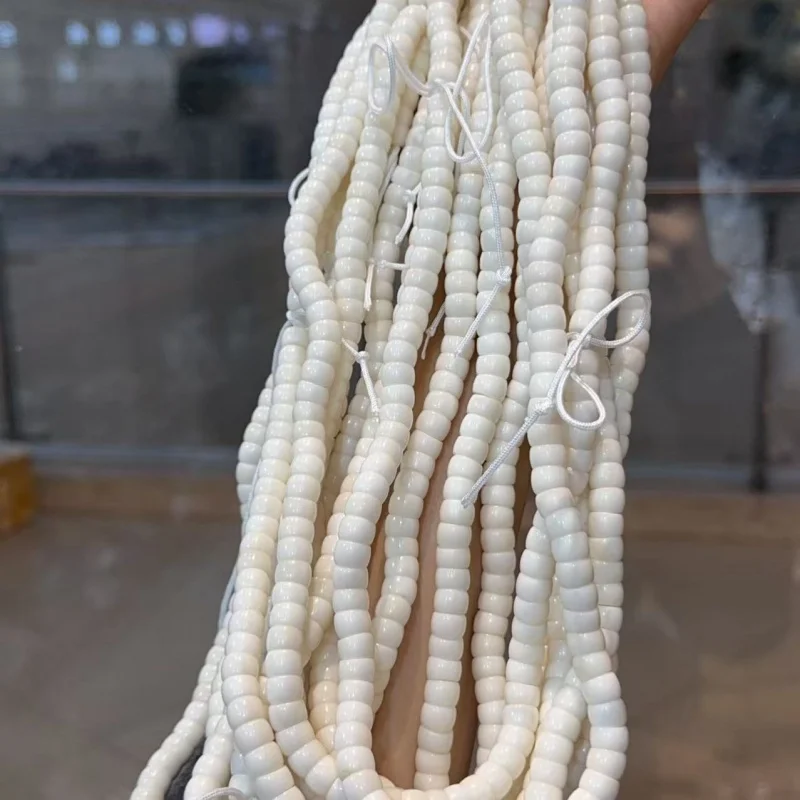 Tibetan-style white jade bodhi horseshoe-shaped 9mm accessories loose beads decorative items