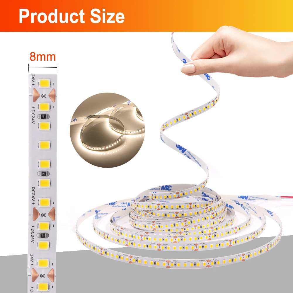 DC 12V 24V LED Strip 180Leds/M SMD 2835 ciepły/naturalny biały/czerwony/zielony/lodowy blękit/różowy/pomarańczowy elastyczny taśma wstążkowa sznur