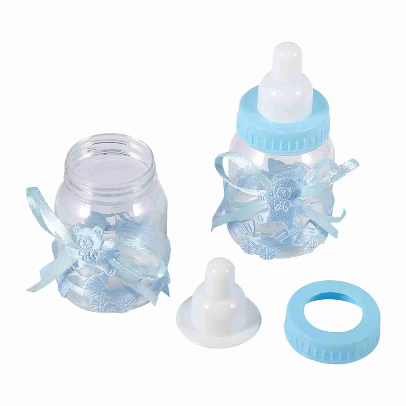 12pcs Clear Plastic Candy Chocolate Boxes Feeder Bottles for wedding Party Birthday Baby Shower Favors & Gifts