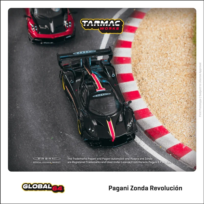 Tarmac Works 1:64 Pagani Zonda Revolutiontion Nero Oro สีดํารถโมเดล Diecast