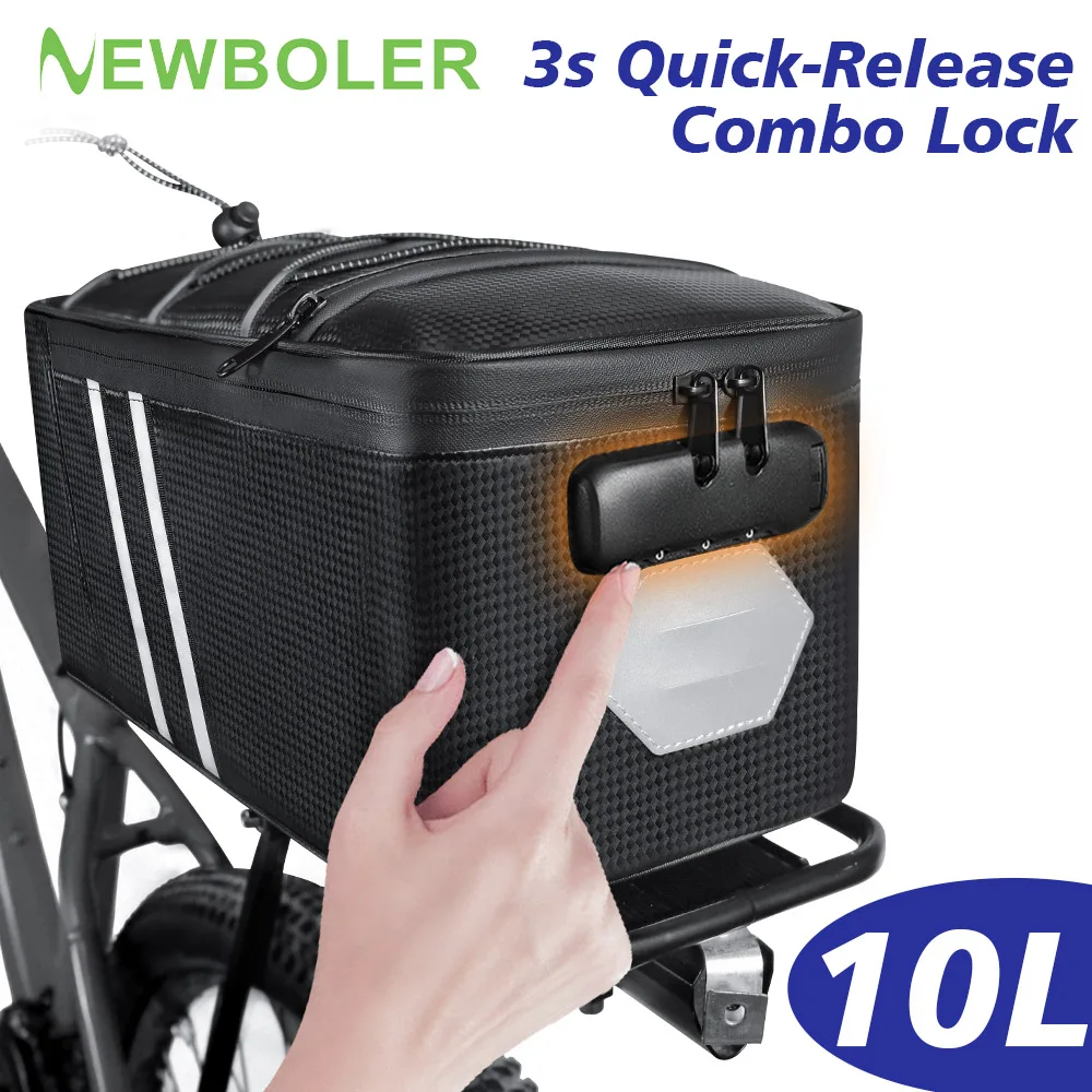NEWBOLER Sacoche de siège arrière de vélo à combinaison, sacoche de porte-bagages de vélo VTT, sacoche de coffre, sacoche de vélo, grande capacité, imperméable, sac de voyage ﻿ ﻿