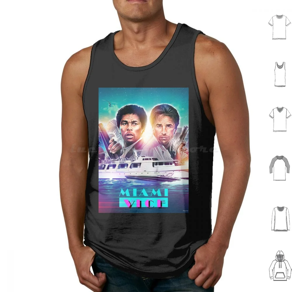 Miami Vice Tank Tops Print Cotton Miami Vice Miami Vice Tv Tv Series Tv Show 1980s 80s 1984 Retro Cult Neon Vintage