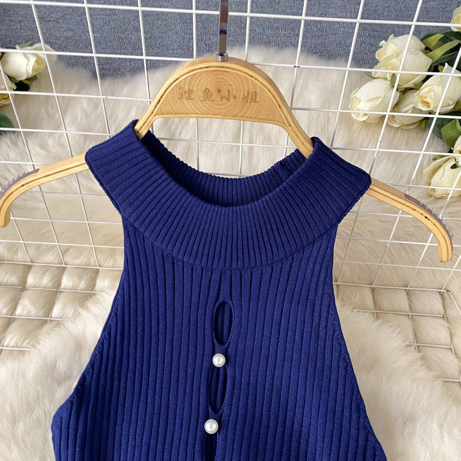 Chic Fashion Sexy Package Hips Buttons Knitted Summer Dress Women Slim Elastic Sheath Party Mini Dress Streetwear Tunic