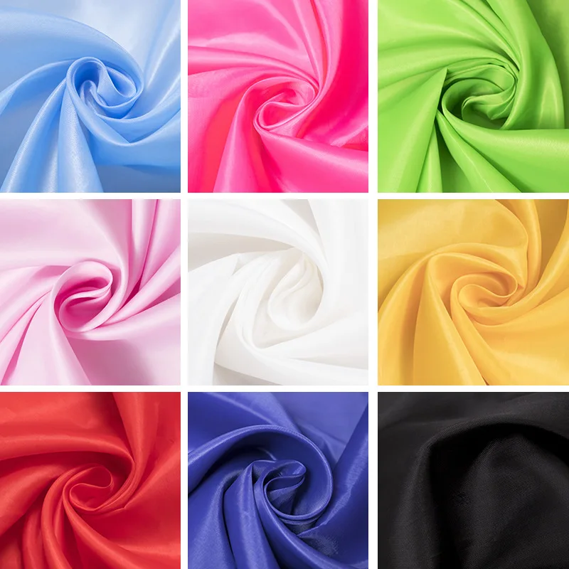 Bright Red Polyester Taffeta Fabric, Smooth Satin Cloth for Flags, Wedding Decor, DIY Bow Cutting‑Ceremony Material