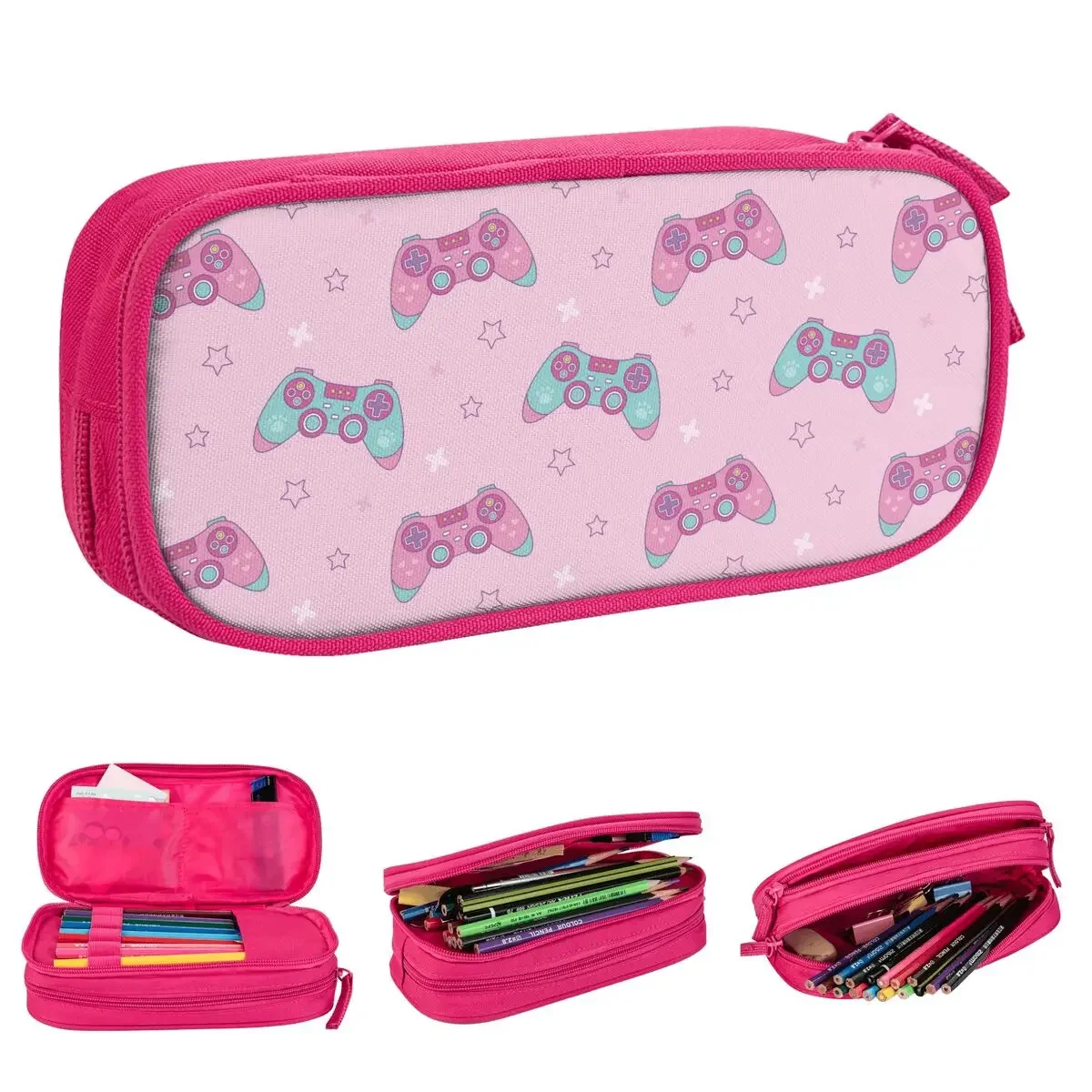 Cartoon Game Console Pattern Pencil Case Fun Pen Bag Girl Boy Big Capacity Students School Gifts Pencil Pouch
