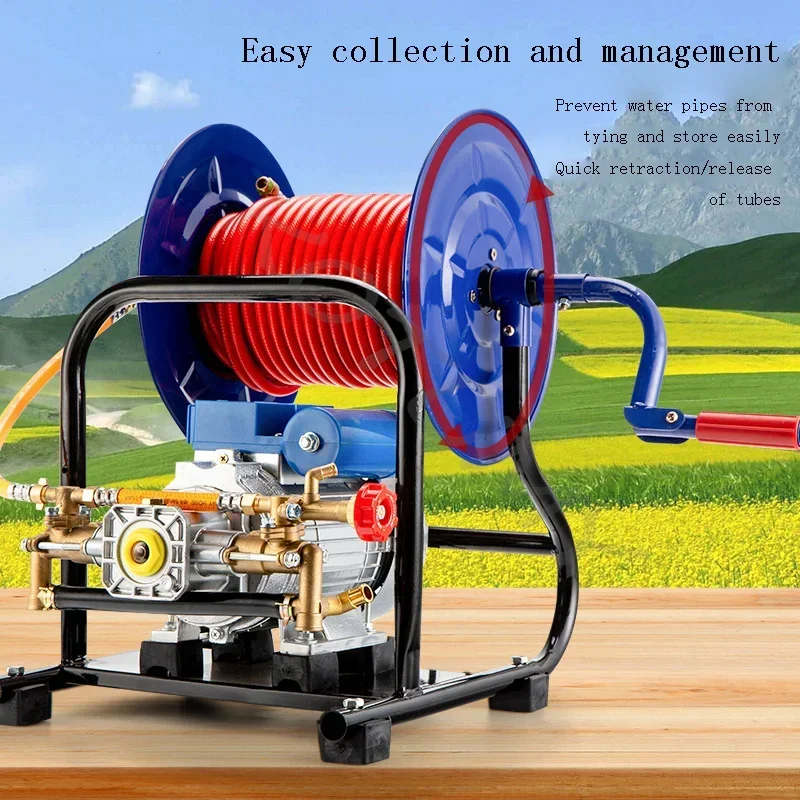 Household Electric Coiled Sprayer Garden Greenhouse Rice Agricultural Portable High Pressure Spray Machine 1100W 220V