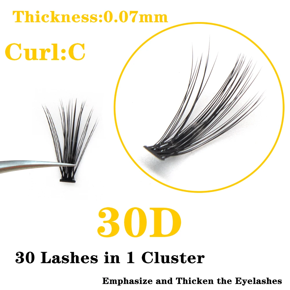 1 box of 60 bundles false eyelashes, 20D/30D natural Clusters Eyelash Extensions ，3D Russian Volume Individual eyelashes Cilia