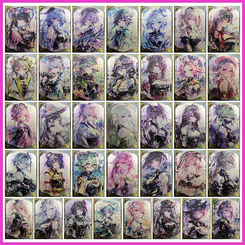 

Anime Goddess Story Rare UP Collectible Card Mona Diona Keqing Noelle Hu Tao Faruzan Kamisato Ayaka Toy for boy Birthday Present