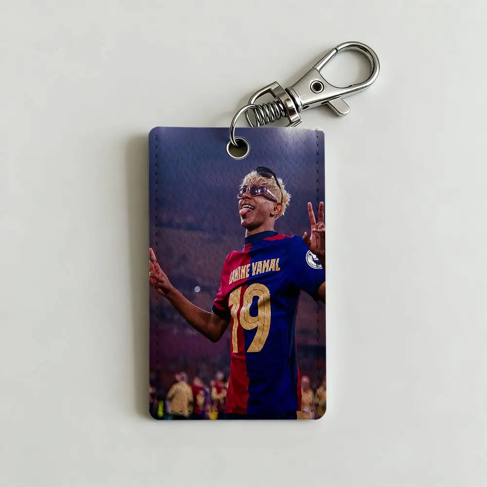 Superstars L-Lamine Y-Yamal Card Holder Men And Womenn Universal Antirust Keychain Learther Access Drop Key Tag Ring