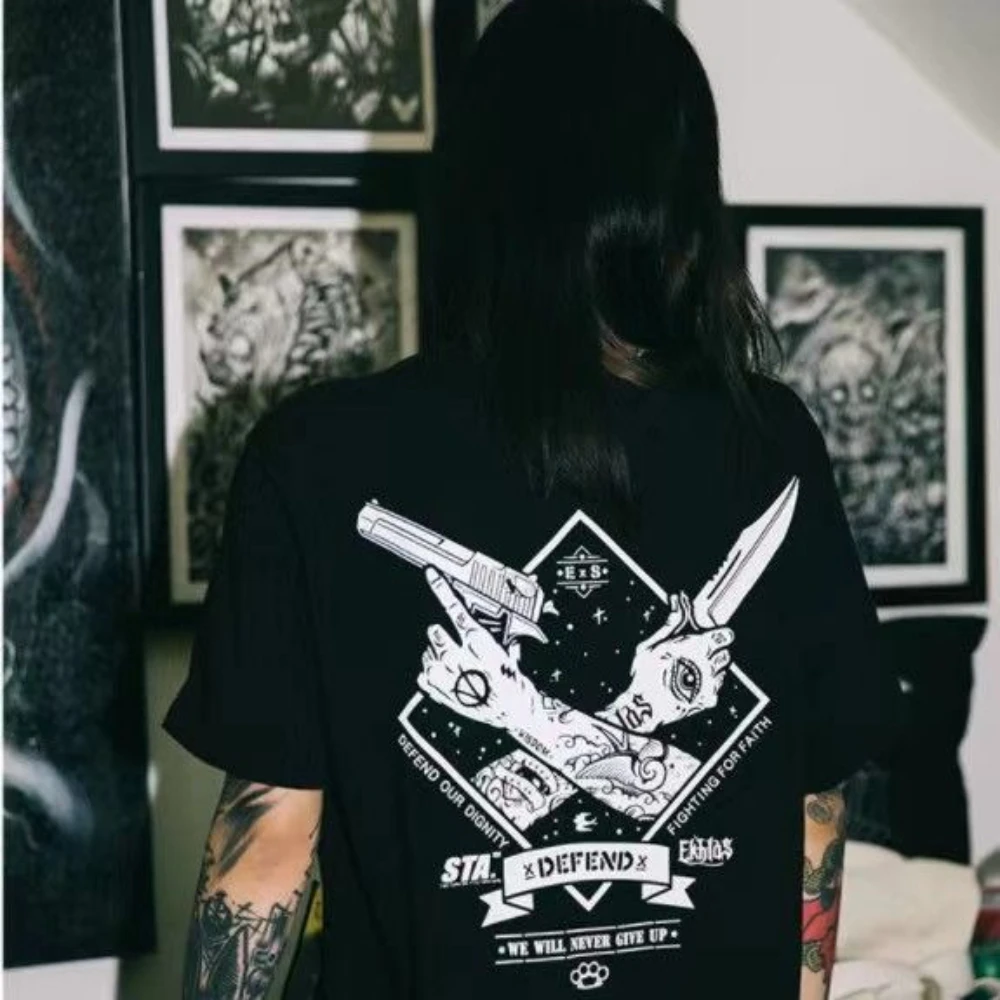 

Футболка с короткими рукавами из чистого хлопка в американском стиле High Street West Coast, мужской и женский летний свободный топ в уличном стиле с круглым вырезом