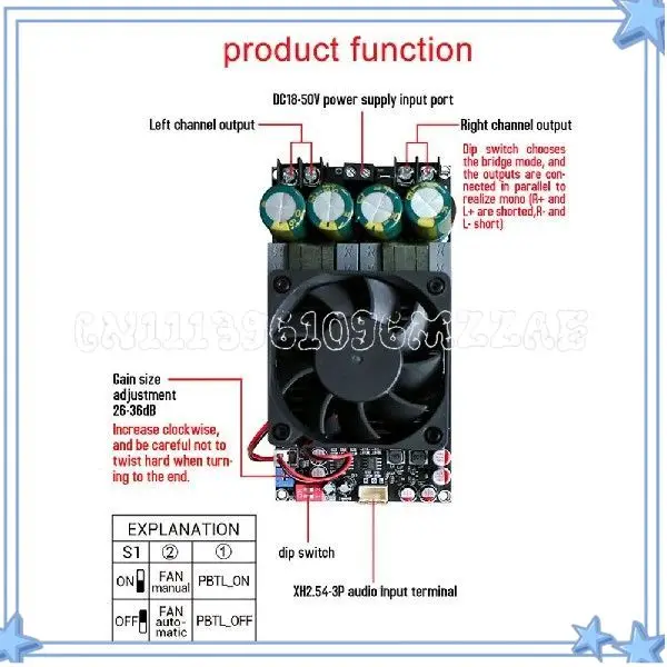 ZK-3002 AMP Bridged Mono Board 300WX2 Bridged Mono 600W