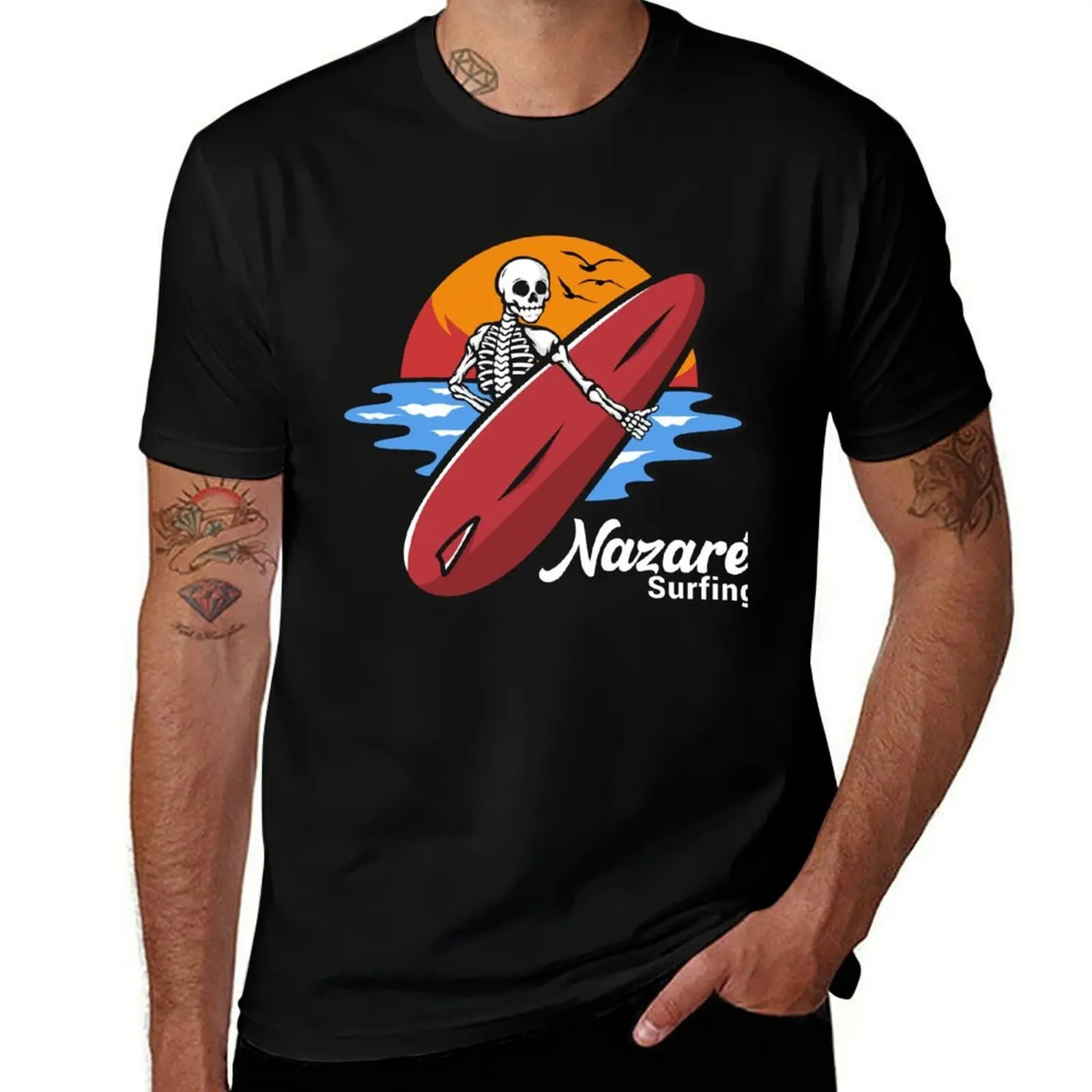 Nazare Surfing Portugal gift T-Shirt Simple Graphic Design T-Shirt