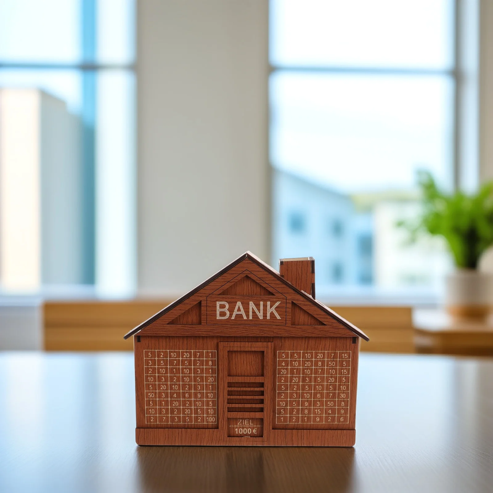 Salvadanaio creativo in legno per bambini, scatola di risparmio per bambini, 1000 portieri, salvadanaio decorativo in legno per bambini