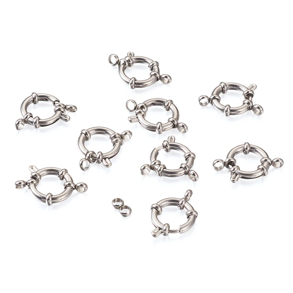 

10Pcs Stainless Steel Spring Ring Clasps Hooks Chain Necklace Bracelet Connectors Jewelry Making Golden Silver Color 23x14x4mm