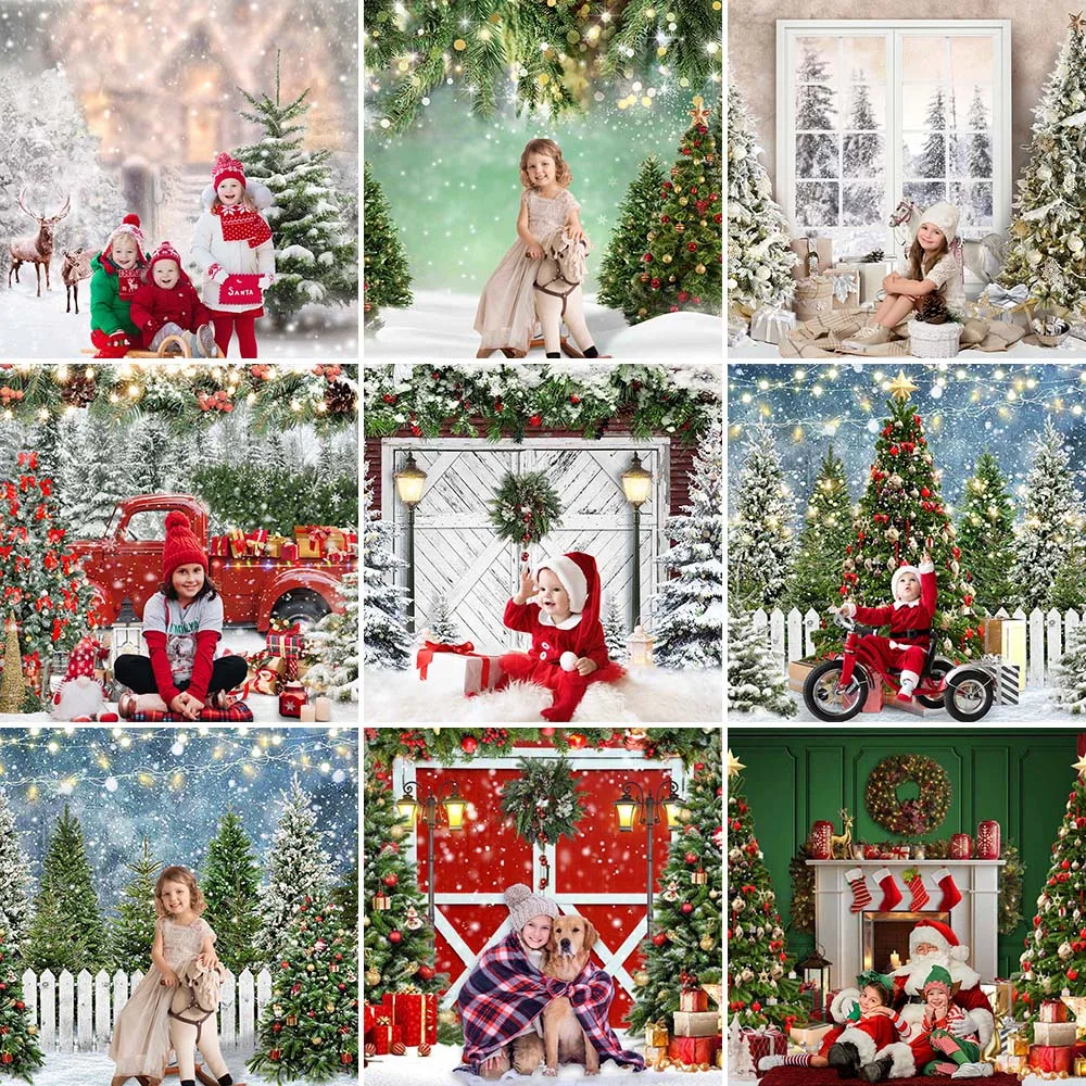 

Christmas Decoration Photo Background Newborn Photography Backdrop Photo Studio Winter Snow New Year Decor 2023 Photo Wallpaper