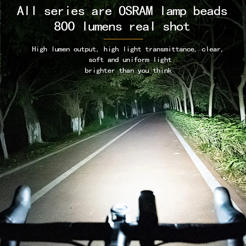 Bicycle Light super bright mountain bike headlights aluminum ultra light flashlight bicycle lights Type-C charging IP66 wat