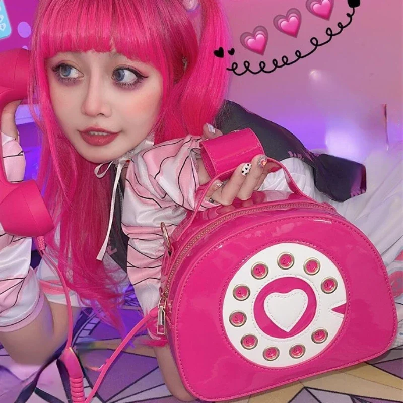 

Irregular Harajuku Contrast Color Shoulder Bags Y2k Aesthetic Heart Cute Grunge Handbags Vintage Women Telephone Crossbody Bag