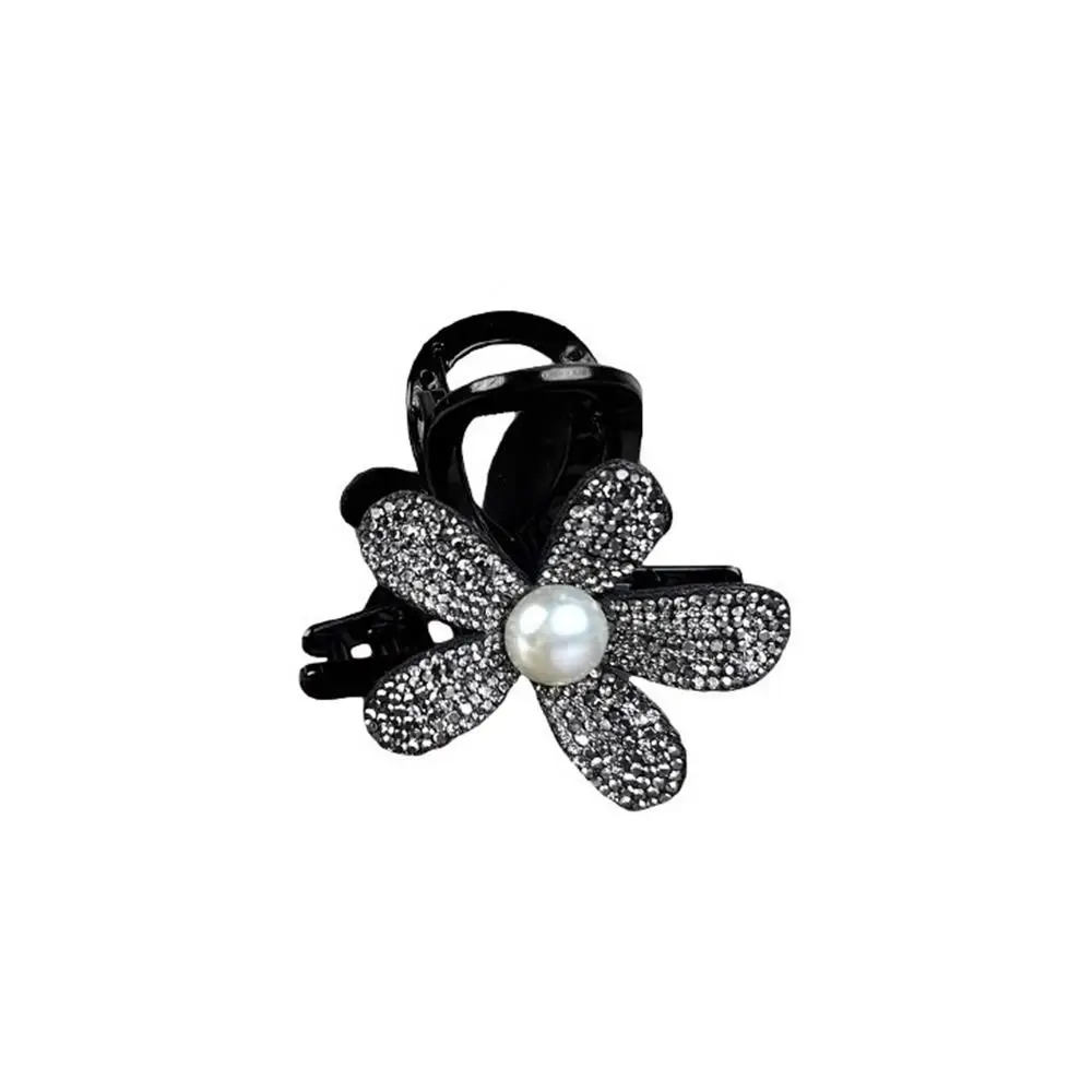 Cute Zircon Rhinestone Hair Clip Small Hair Clip Diamond Flower Hairpin Headwear Geometry Pearl Hair Claw Streetwear