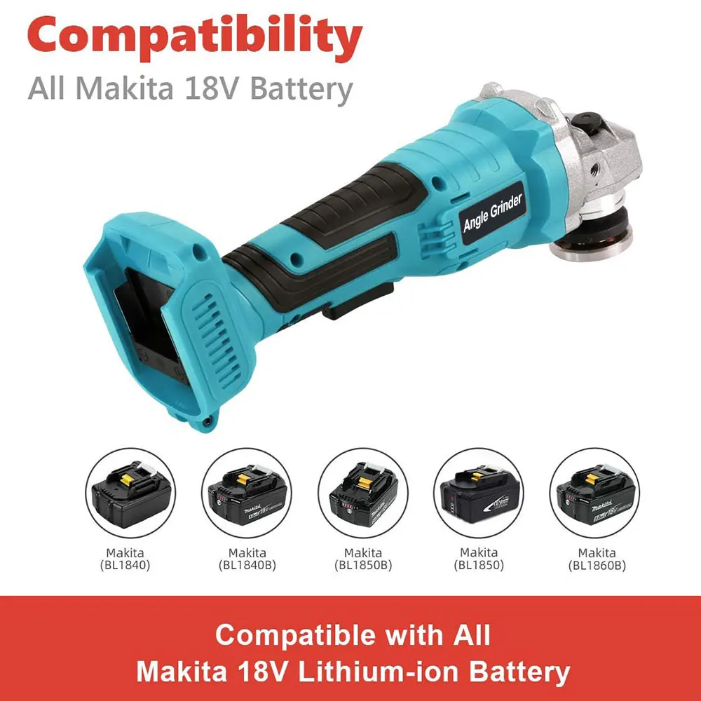 Brushless Angle Grinder 125MM M14 9000RPM 3 Gear Electric Cutting Machine with Makita 18V Battery Power Tools