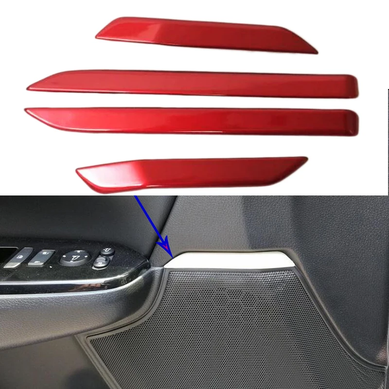 

For Honda CRV CR-V 2017 2018 Internal Door Audio Loud Speaker Covers Trims ABS red 4pc 3D sticker modeling Car styling