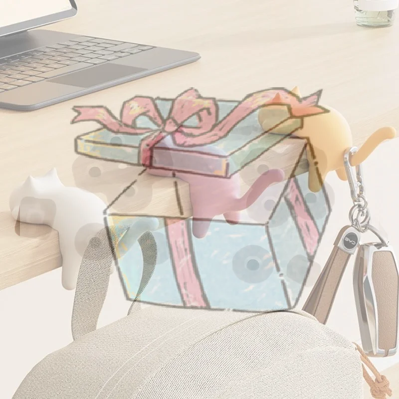 【CCA】Cute Cat Bag Hook Portable Table Hook Handbag Backpack Organizer Holder for Home Office Desk Side Decor Travel Bag Hanger