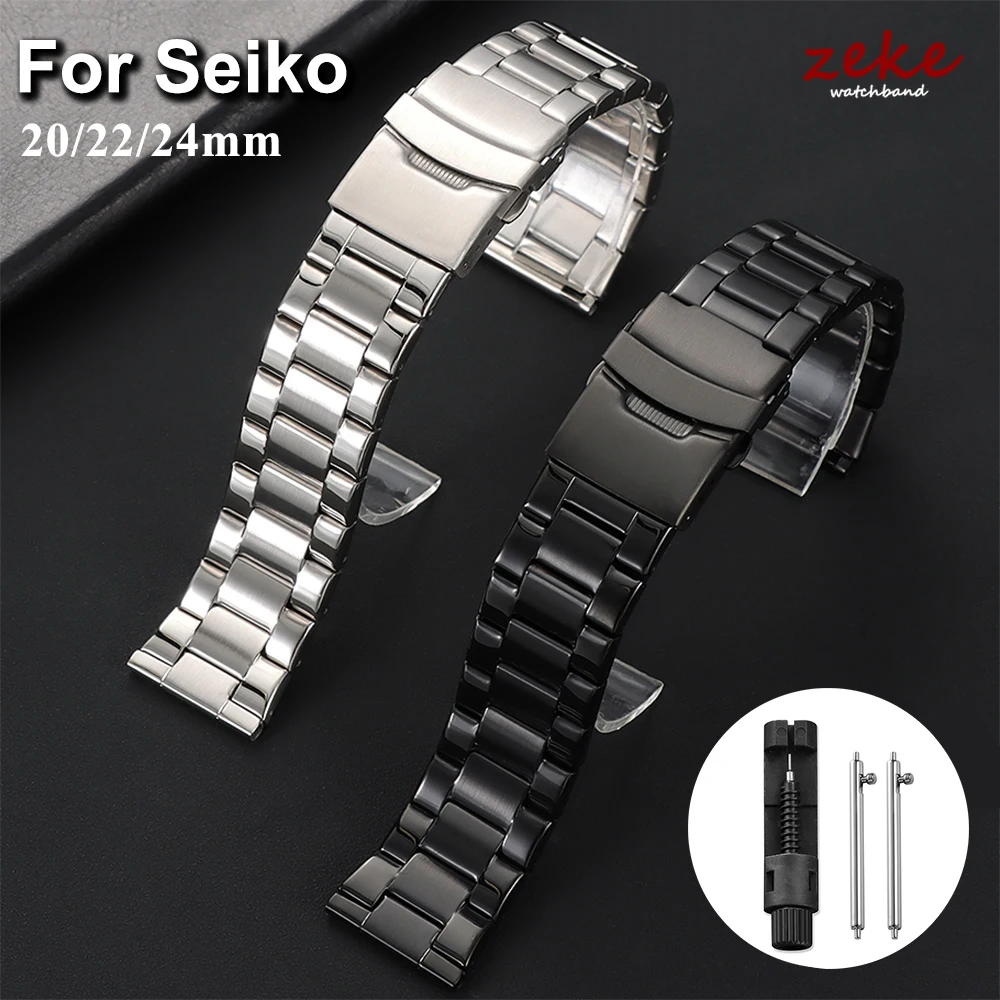 Bracelet en acier inoxydable massif de qualité supérieure, 20mm 22mm 24mm, pour Seiko pour jubilé, ceinture Oyster, accessoires de montre pour hommes