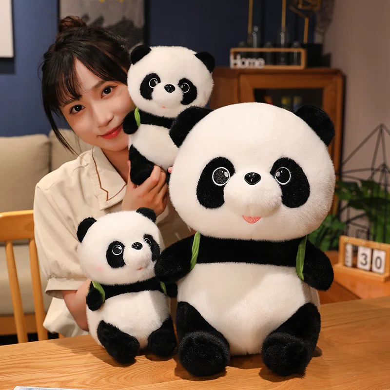 Schattige Backpacking Avocado Panda Pluche Speelgoed Kawaii Knuffels Panda 'S Zachte Pop Kussen Kinderen Geschenken Voor Meisjes Kamer Interieur