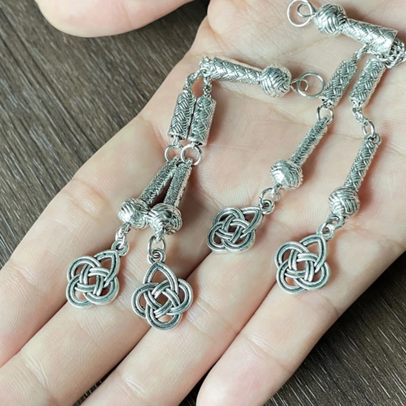 Handmade Necklace Connectors Antique Silver Metal Tassels Brushes Pendant Accessories Versatile Jewelry Making Supplies