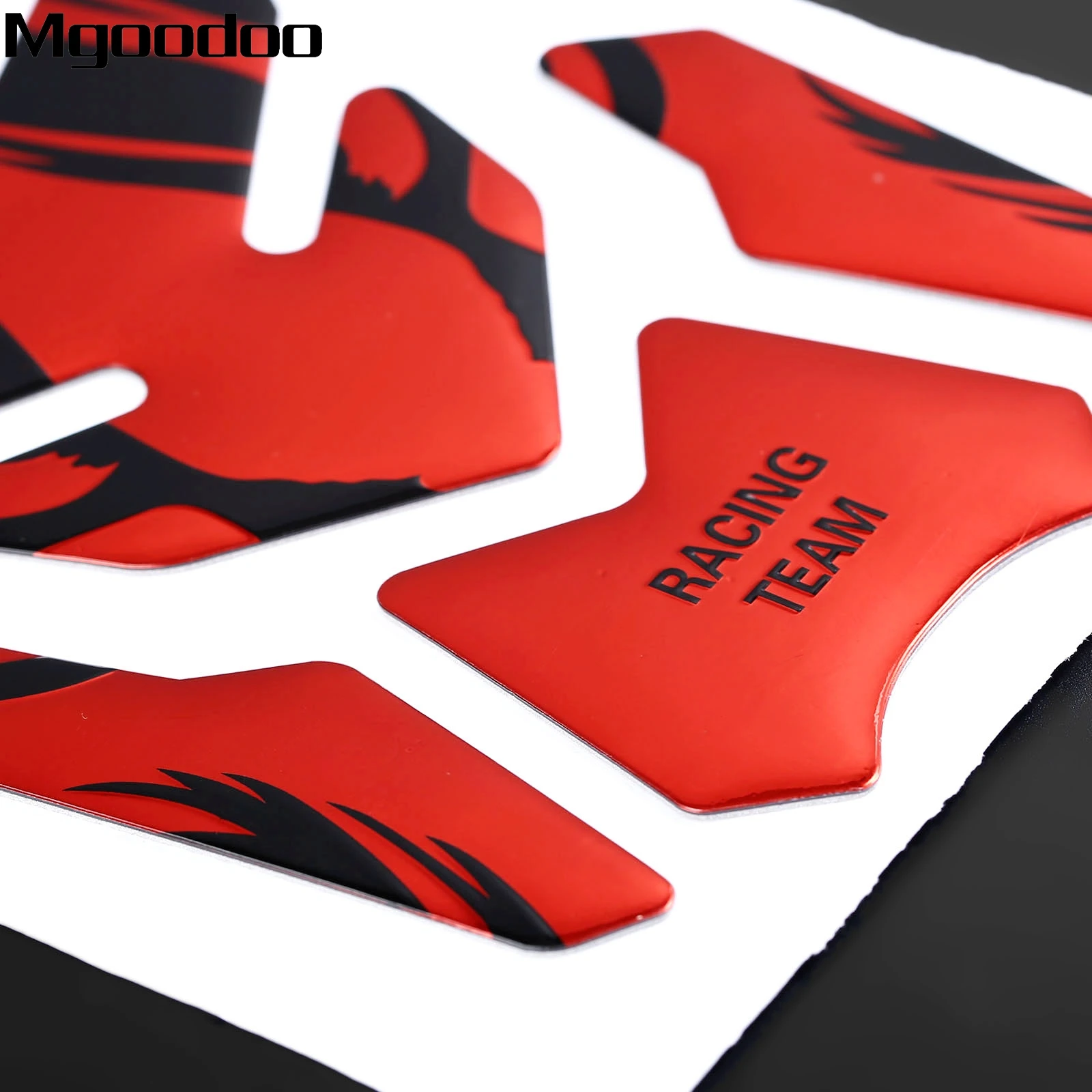 Vermelho da motocicleta 3d combustível almofada do tanque de óleo decalque protetor capa tampa gás adesivo universal para honda yamaha suzuki kawasaki