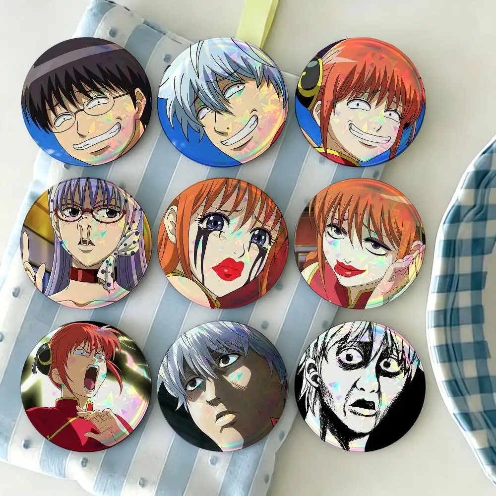 

Anime G-Gintama Badges Creative Tinplate Button PinsBrooch Badge Clothes Backpack