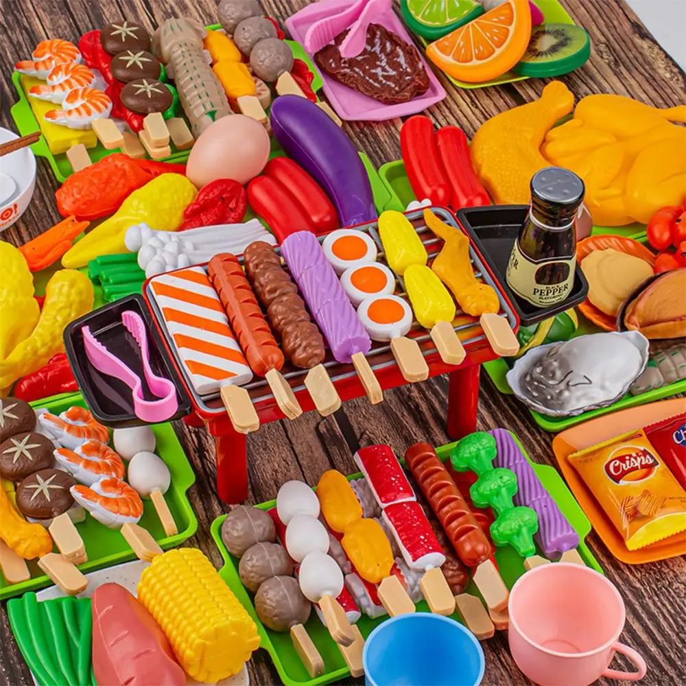 Multi-set Mini Kitchen Pretend Play Toys Cosplay Educational Kids Barbecue Food Toy Early Education Multicolor Cooking Toy