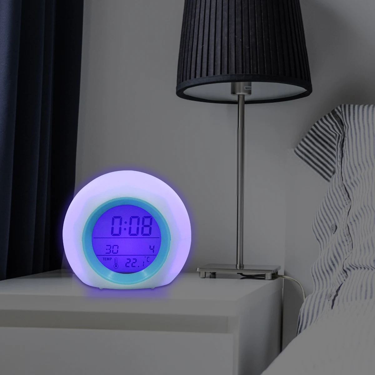 Reloj despertador para niños, reloj Digital LED de 12/24H sin batería, reloj despertador de hora para mesita de noche, regalo, reloj decorativo para ...
