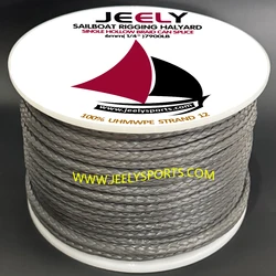 6mm 7900lb 20m UHMWPE Hollow Braid Sailboat Paraglider Rigging Halyard Rope For Towing Winch Line