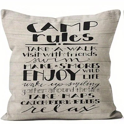 Home Decor Camp Life & RV-Themed Pillow Covers Pattern Cushion Cover Suitable for Sofa Bedroom Car Pillow Cover