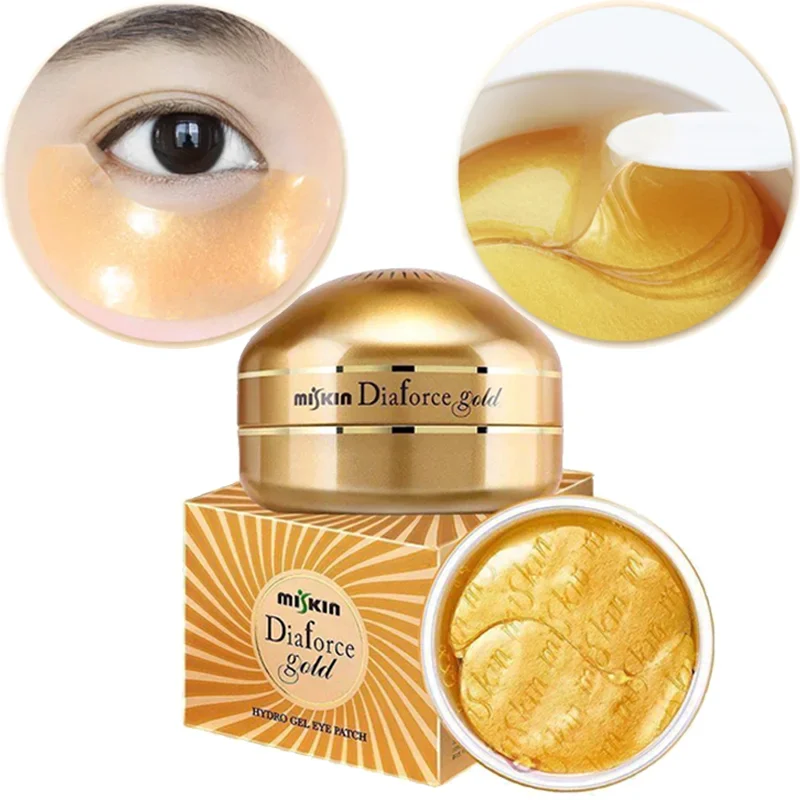 

60 Tablets 24k Miskin Eye Patch Collagen Gold Crystal Gel Eye Mask Anti-Puffiness Dark Circle Moisturizing Anti-Aging