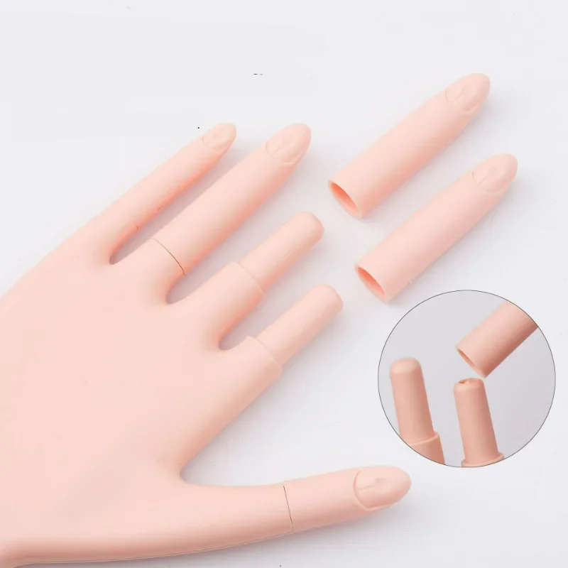 Adjustable False Finger Hands DIY Manicure with Gel Nail Practice Fingers Model Manicure FlexibleWear Flase Nail Tip Show Tools