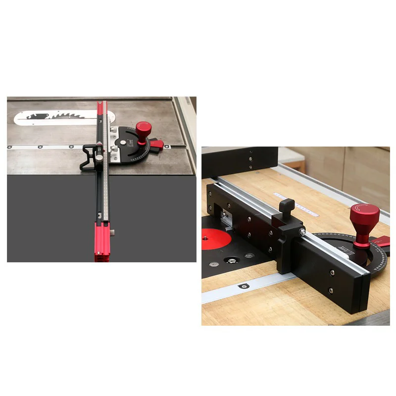 Precision Miter Gauge for Table Saw Router - Adjustable Angle Setting Extended Fence Woodworking T-Track Angle Ruler for Circula