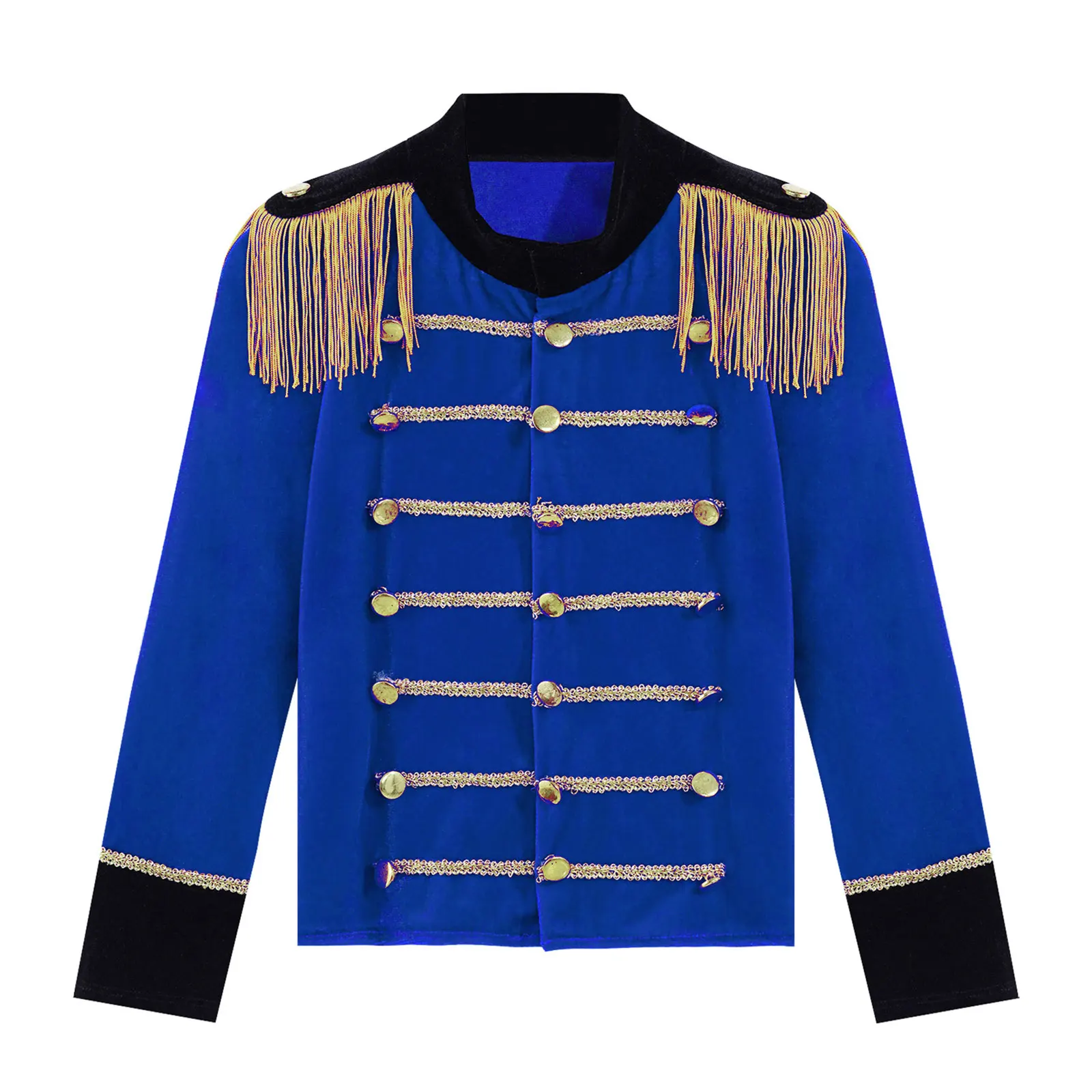 Boys Girls Circus Coat Honor Guard Uniform Showman Costume Long Sleeve Tassels Majorette Uniform Performance Jacket for Children